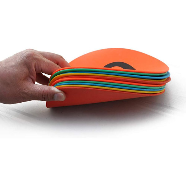 Halkfria golvmarkörer, TPE-material, mjuka, rivtåliga, 20 cm diameter, klara färger för inomhus- och utomhusytor, golvmarkörer för sportträning