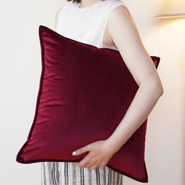 2-pack dekorativa kuddfodral i sammet, 45x45 cm, modern design, för inomhusbruk, sovrum & vardagsrum (vinröd)