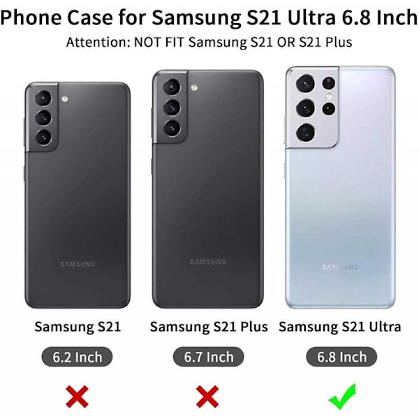 Samsung S21 Ultra Mobilskal Korthållare 5-FACK Retro V3 Svart Svart