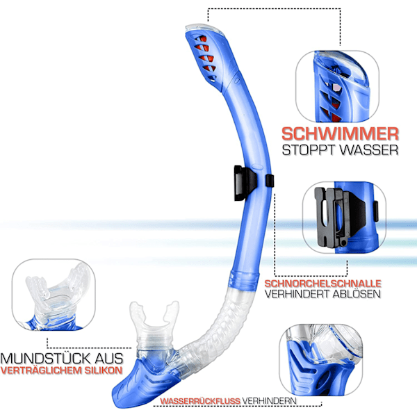 Professionellt snorkelset, Duo Comfort Combo dykmask Anti-Fog Panoramisk bred siktmask, enkel justering, torr toppsnorkel, perfekt för