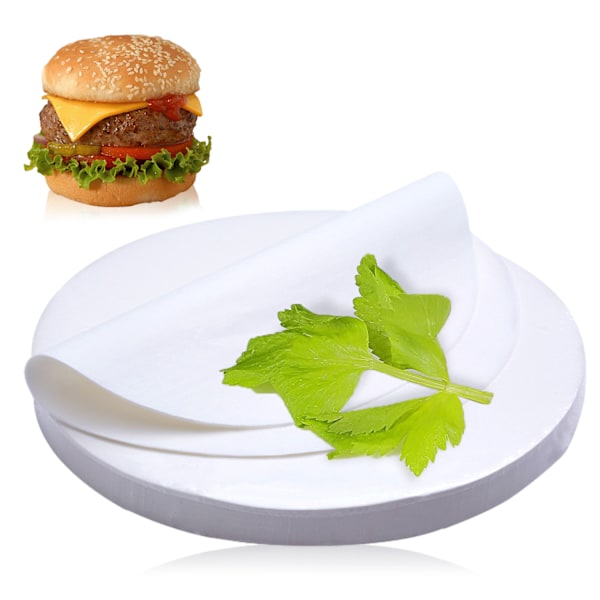 Runt Bakplåtspapper, Non-Stick Förskurna Formar 6 Tum Vattenresistenta och Fettavvisande Ark för Daglig Användning i Kök och Restaurang