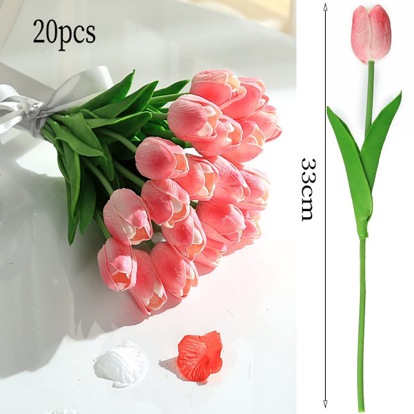 DIY Blomsterarrangemang, 10 st Vita Konstgjorda Tulpaner, Verklighetstrogna Tulpaner för Bröllopsarrangemang, Heminredning, Lätta Att Rengöra,