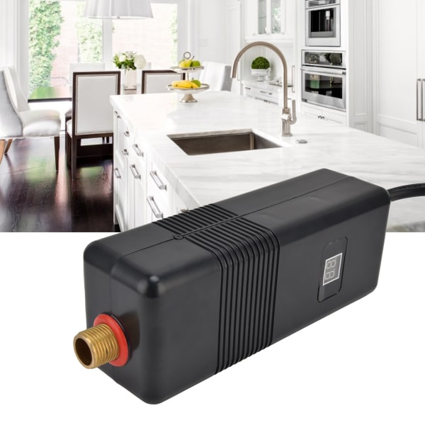 3000W Omedelbar elektrisk varmvattenberedare för hembadrum Kök Toalett Camping BlackUS 110V 2.08㎡