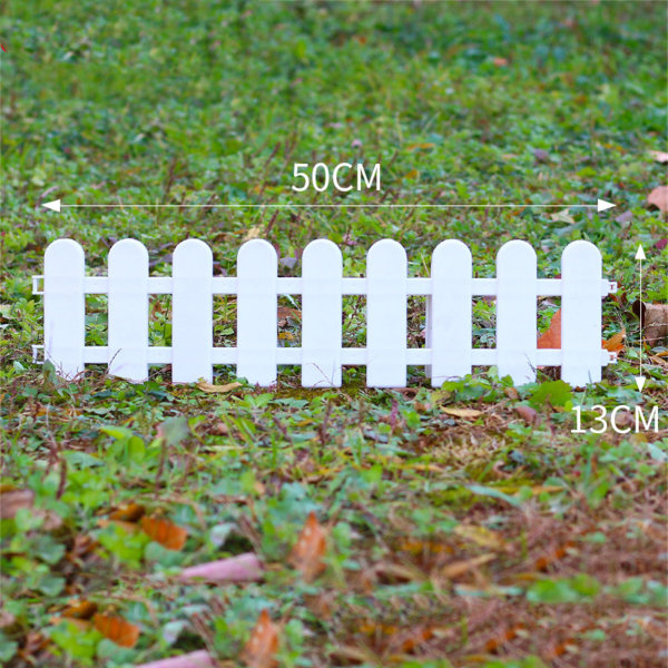 Vita kanter Trädgårdsstängsel Prydnadsgräs Gräsmatta Blomrabatter Växtkanter för inomhus- och utomhusvillor 50×13 cm / 19,7x5,1in