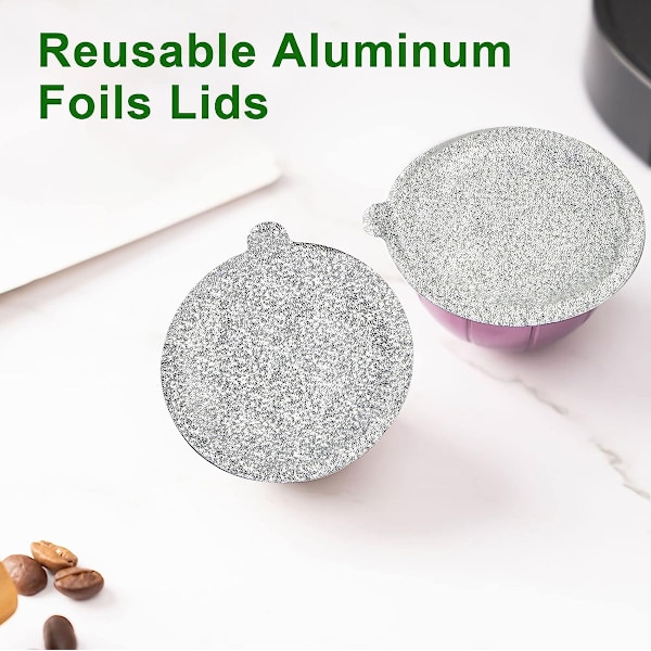 Espressofolier för återanvändbara kaffekapslar, förslutningslock kompatibla med Nespresso Original Line-maskiner och Xiaomi Xinxiang-serien, livsmedelssäkert material