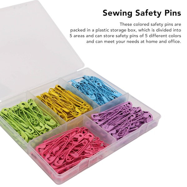 Säkerhetsnålar i ståltråd, säkra, robusta, färgglada kombinationstaggar för DIY-smyckestillverkning, ljusgrön, gul, ljusblå, rosa, lila