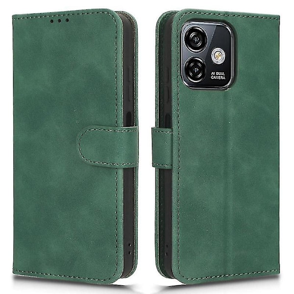 För Ulefone Note 16 Pro Stativ Plånbok Mobiltelefonfodral Hudkänsla PU Läder + TPU Telefonfodral Green