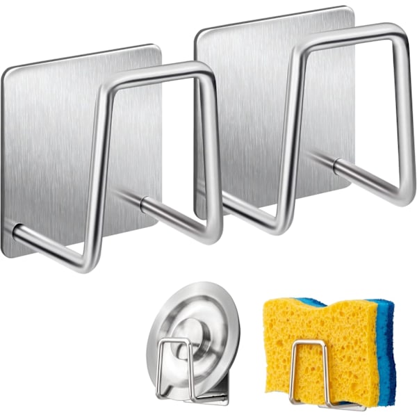Självhäftande Diskställ, Utrymmesbesparande Design, Rostfritt Stål, Snabbtorkande, Rostfritt Diskorganisatör Disktrasahållare för Kök Badrum (2-pack)