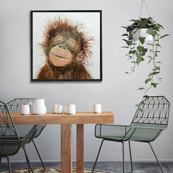 Canvas Elegance, Skogsdjursdekoration för Barnrum, Abstrakta Djurporträtt för Vardagsrumsväggkonst (40 x 90cm)