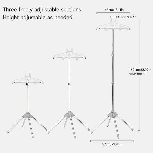Steamer Stand - Folding Telescopic Clothing Steamer Holder, Hängare för ångande kläder, ångstativ för kläder Gray Gray