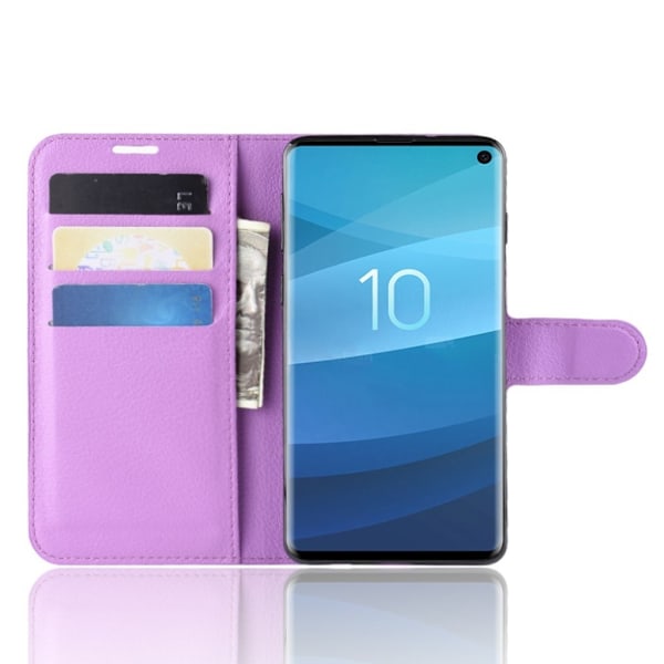 Samsung Galaxy S10 litchi l?derfodral - Lila Lila