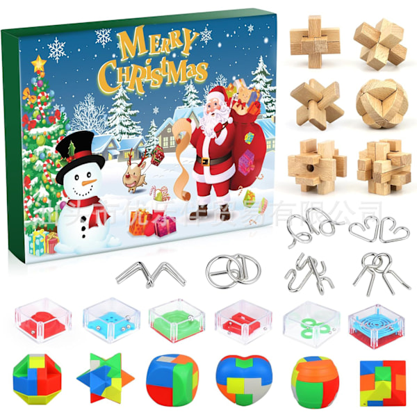 Adventskalender 2024 Barn Flickor Pojkar 10 12 8 9 13 14 ?r 3D Pussel Leksak Julkalender Fyllning Julg?vor Vuxna M?n G?vor Julg?vaF&Q