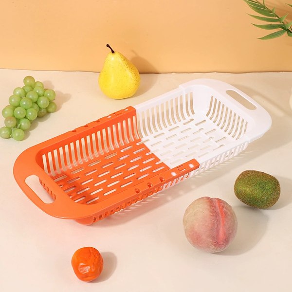 Flexibel diskho sil, utdragbart durkslag för att hälla av pasta över diskhon, BPA-fri diskställ för kök, värmebeständig och platsbesparande
