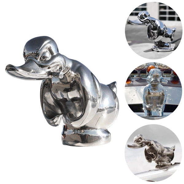 Arg Angry Rubber Duck Hood Dekor Bonnet Bil Rolig Stötfångare Dekor silvery silvery