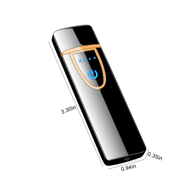 Elektronisk t?ndare uppladdningsbar elektrisk t?ndare typ-C uppladdningsbar t?ndare utomhus vindt?t cylindrisk fingeravtrycksavk?nnande t?ndare Black