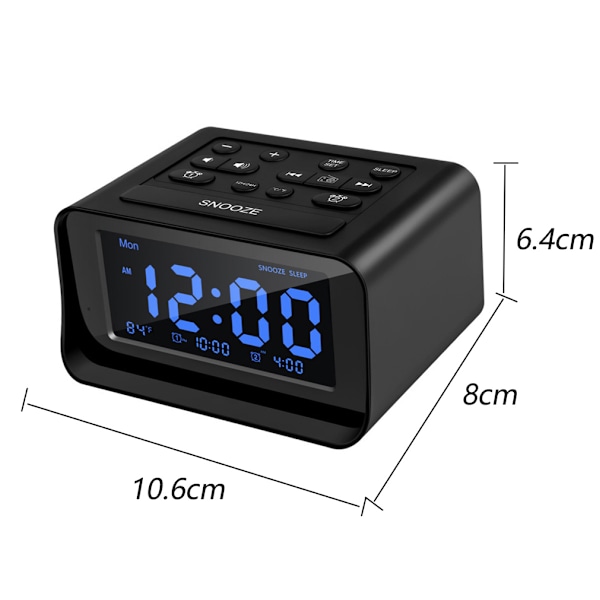 Flerfärgad Digital Väckarklockradio, Elegant Design, Automatisk Tidsinställning, Justerbar Ljusstyrka, Backup-batteri, för Modern Sovrumsinredning