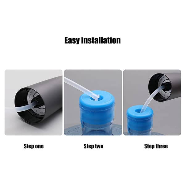 Bärbar vattenkylare, universell vattendispenser med USB-laddningsbar vattenpump (svart)