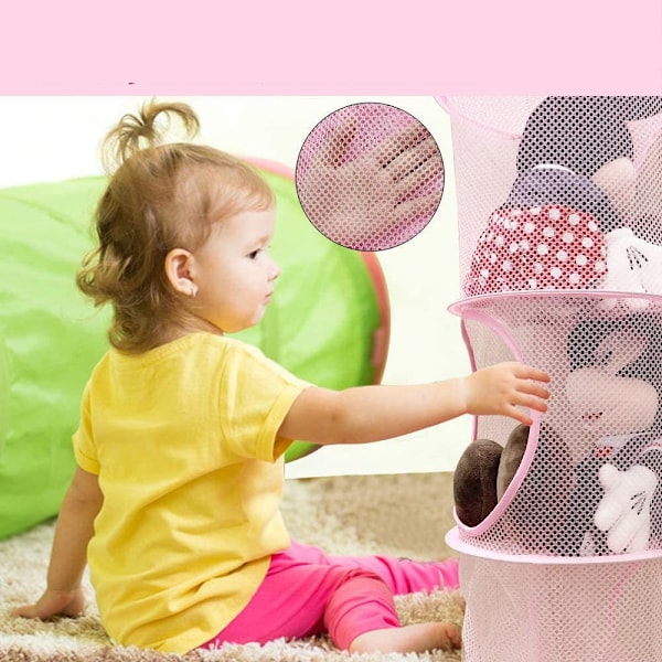 Hängande Mesh Organizer med Vikbar Utrymmesbesparare, Andningsbar Design för Snabb Åtkomst och Förvaring, Lämplig för Barnrum (4 Delar Hängande