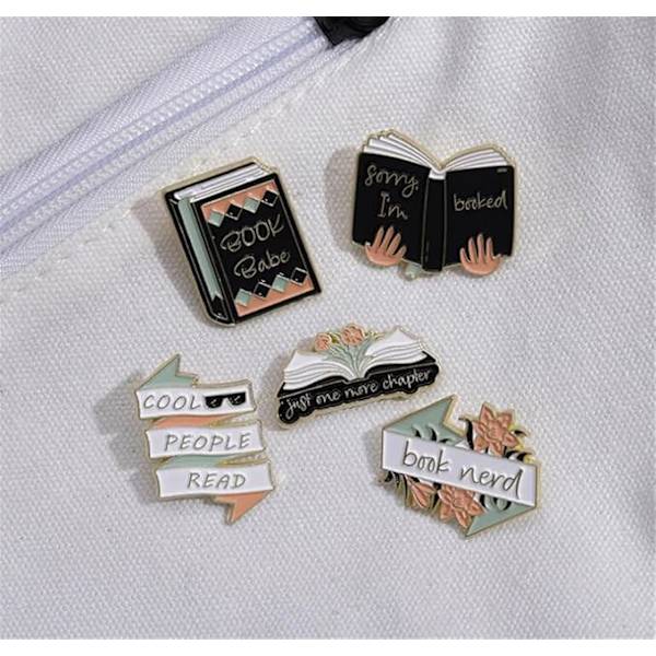 5 st coola m?nniskor l?ser band emalj n?lar kreativa blomma bok babe legering brosch m?rke s?t rolig kavajsmycken accessoarer present till barn v?nner