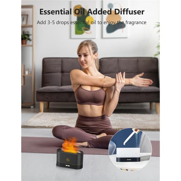 Flame Air Diffuser Luftfuktare, Uppgraderad doftspridare för eteriska oljor, Ultraljuds-aromaterapi, Eld-dimma luftfuktare
