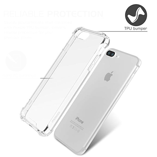 iPhone 8 Plus - Stötdämpande Skyddande Skal (FLOVEME) Transparent/Genomskinlig