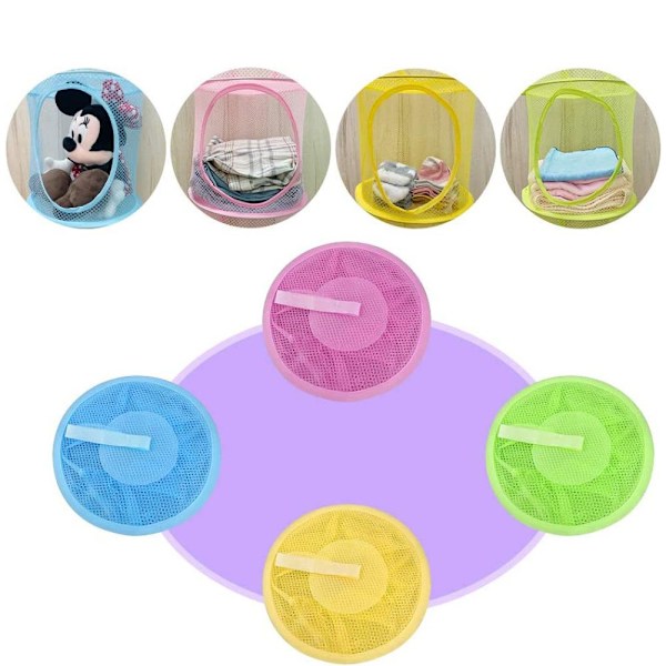 Hängande Mesh Organizer med Vikbar Utrymmesbesparare, Andningsbar Design för Snabb Åtkomst och Förvaring, Lämplig för Barnrum (4 Delar Hängande