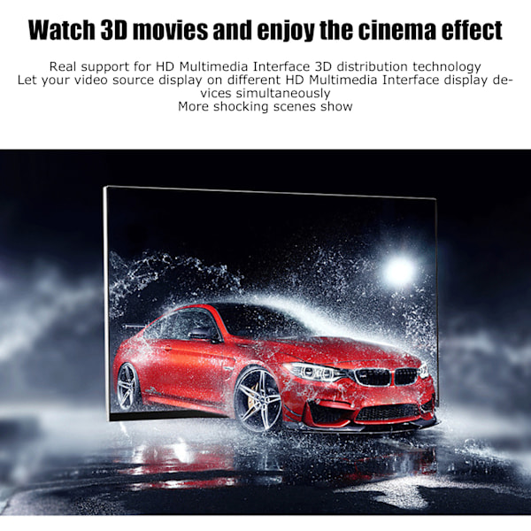 4K 1 in 8 Out HD Multimedia Interface Splitter 8-vägs HD Multimedia Interface Distributör 100–240VEU-kontakt