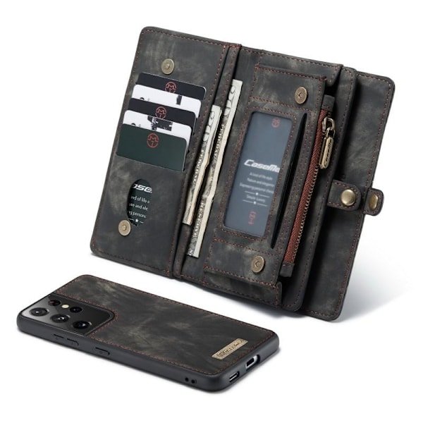 Samsung S21 Ultra Plånboksfodral Multi-Slot 13-FACK Svart