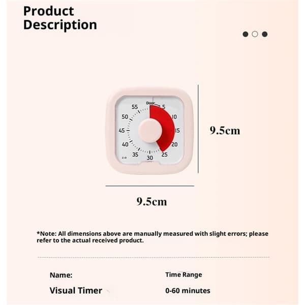 60 minuters visuell timer för barn, hemmaversion, skolmaterial, studievertyg, skrivbord, kontorsmöten, tyst drift