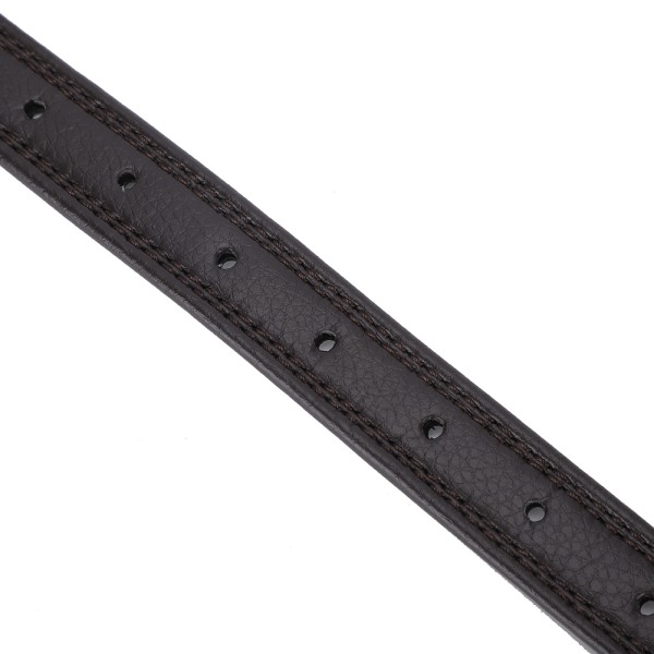 Ett par brittiska sadelhästbygelbälte i mjukt läder mikrofiber i rostfritt stål, mörkbrun