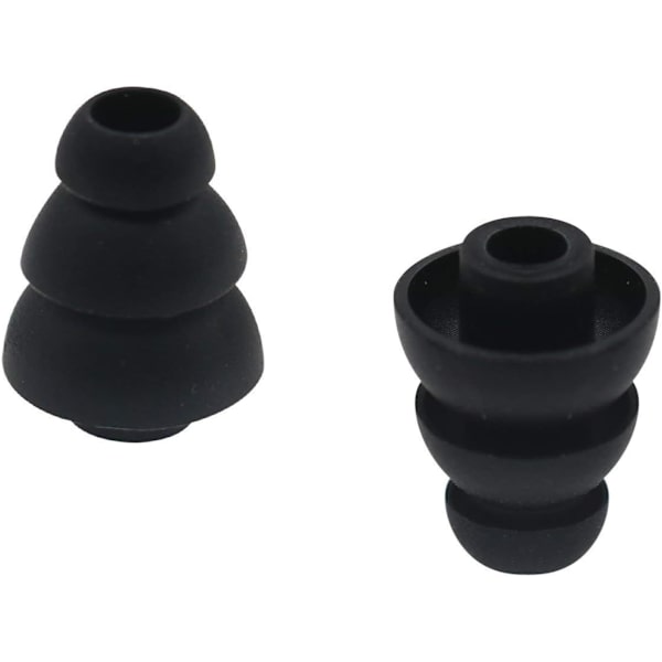 6 par ers?ttnings trippel fl?ns kon ?ronproppar ?ronproppar ?ronproppar silikonproppar passar de flesta in-ear-h?rlurar, svart
