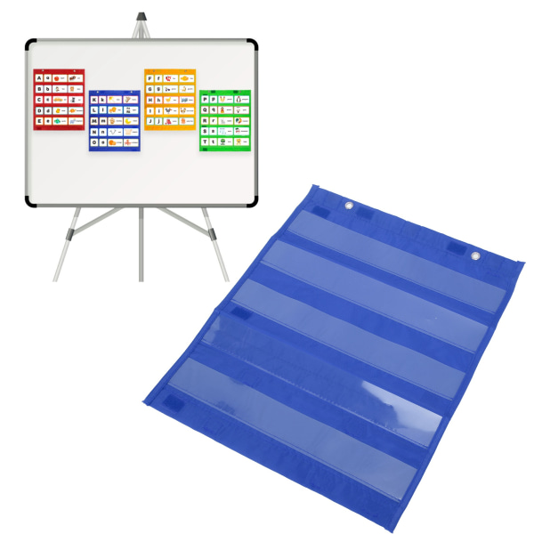 Magnetisk fickdiagram 5 rader Transparent schema Fickdiagram för hemskola Klassrumsaktiviteter Blå