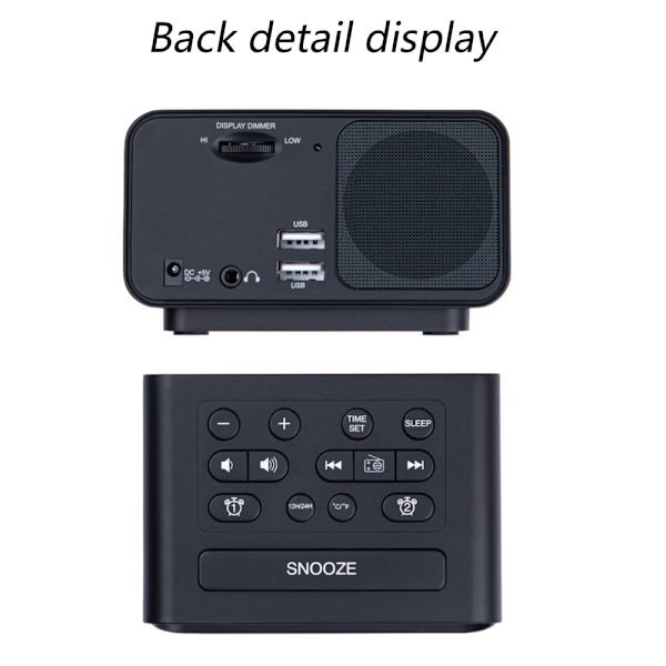 Flerfärgad Digital Väckarklockradio, Elegant Design, Automatisk Tidsinställning, Justerbar Ljusstyrka, Backup-batteri, för Modern Sovrumsinredning