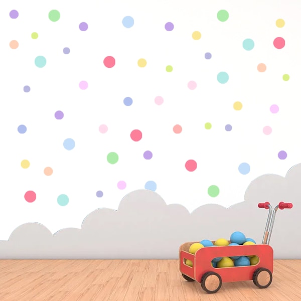 Smidig applicering på släta ytor, Custom Design Usa Polka Dot Confetti Väggdekaler, Skala och fäst för enkel installation, Flerfärgad cirkeldekor,