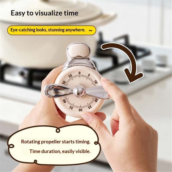 2-pack mekanisk timer, visuell timer med högljutt alarm, manuell nedräkningstimer för klassrum, hem och studier