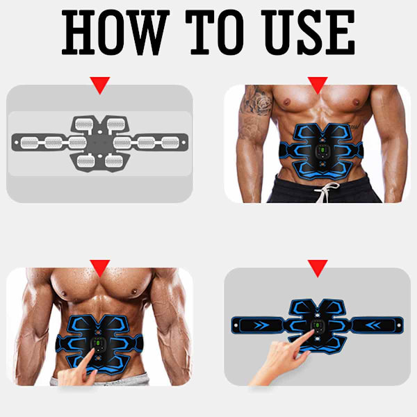 Bärbar Ab Stimulator, Ergonomisk Design För Hemmakontorsfitness, Muskelmaskin Träning Med Justerbar Intensitet Och Flera Träningslägen