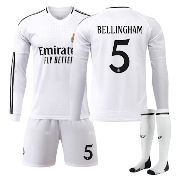 Real Madrid Barn Hemmaställ 2024-2025 Höst & Vinter Nr 5 Strumpor 2XL BELLINGHAM No 7 socks 2XL No 7 socks 2XL