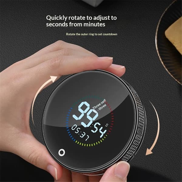 Uppladdningsbar magnetisk kökstimer, LED-timer för nedräkning/uppräkning, stöder USB-laddning, perfekt för matlagning
