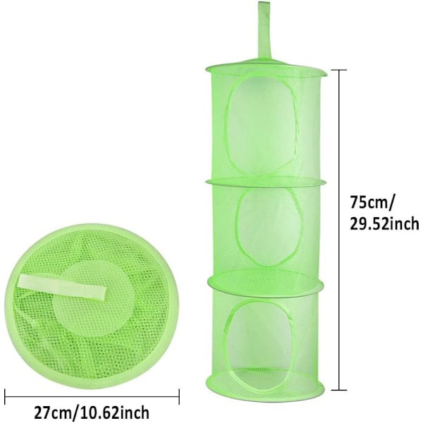 Hängande Mesh Organizer med Vikbar Utrymmesbesparare, Andningsbar Design för Snabb Åtkomst och Förvaring, Lämplig för Barnrum (4 Delar Hängande