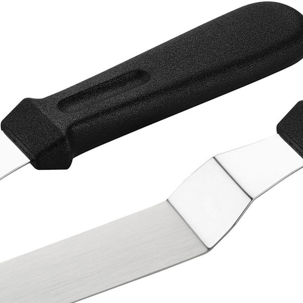 Professionell Vinklad Glasyrspatelset för Tårtdekoration, Ergonomisk Halkfri Design Multifunktionell Användning, Flexibla Rostfria Blad, Bekväm