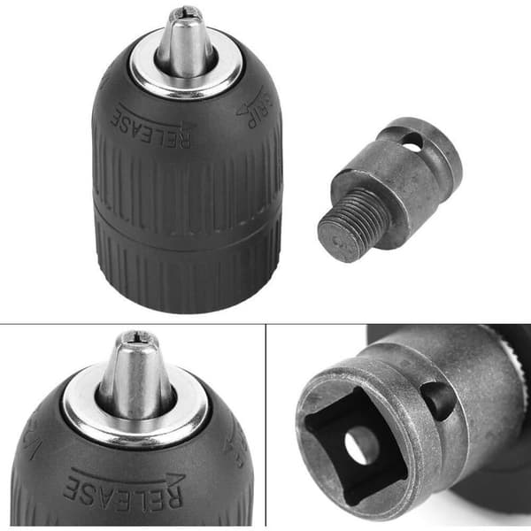 2-13 mm plastnøglefri borepatron med 1/2\" borepatronadapter til slagskruenøglekonvertering