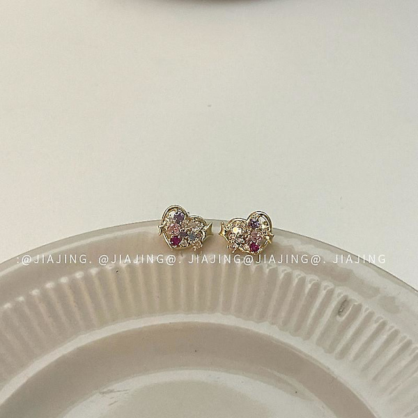 Øreringe Zirconheart Stud Mode Smykker Ac7920