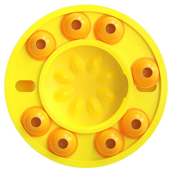 Puzzle Press Läckande Matbehållare Hund Slow Food Läckande Matskål Leksak Yellow