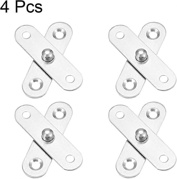 4 sæt rustfrit stål 360 graders roterende dørhængsel 57 mm x 16 mm