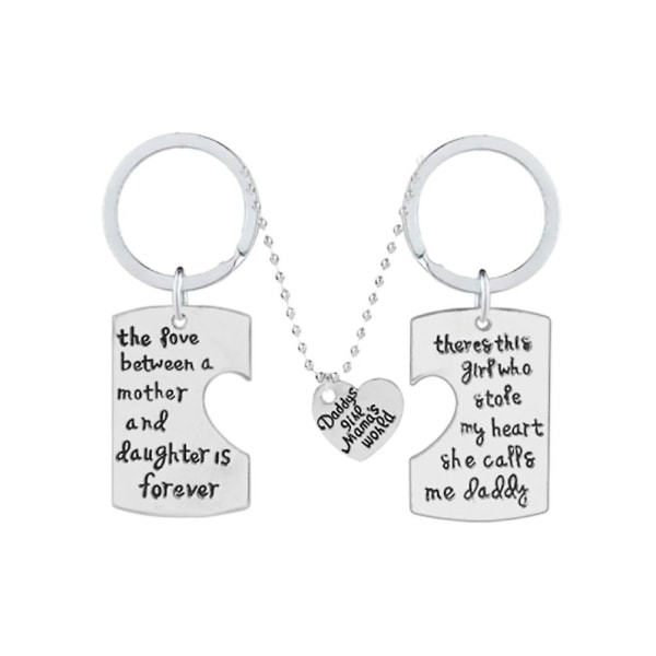 3pcs In 1 Set Necklace Alloy Family Theme Pendant Jewelry Necklace Key Holder Gift Accessory For Ornaments