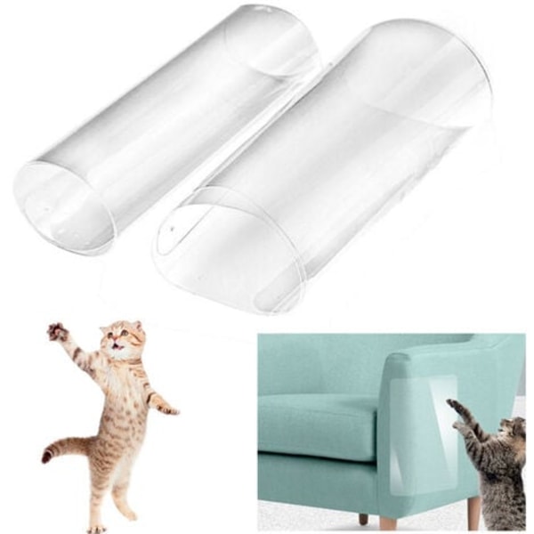 2ST Cat Soffa Protector Cover Osynlig Anti-klor Transparent klistermärke