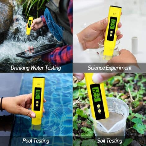 Digital pH-mätare, Digital LCD Vattenkvalitetstestare, Mätintervall för 0-14 pH, 0,01 pH Noggrannhet, för Dricksvatten, A