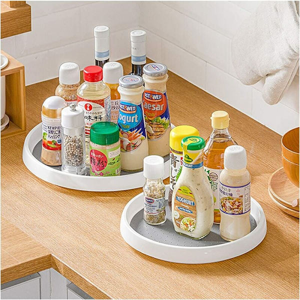 Pack Spice Carousel Kryddskåp Kryddställ Kökskryddkarusell Roterande Kryddställ Roterande Bricka Rund Bricka för Kit