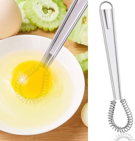 2 Vispar i rostfritt stål för köket, Mini köksvisp, Spiral