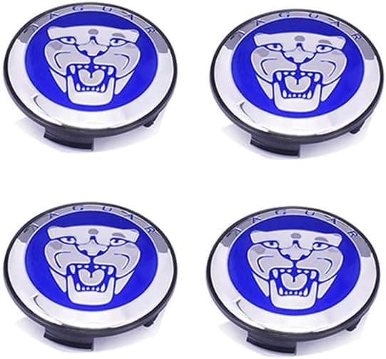 Sæt med 4 hjulkapsler NAVKAPSEL blå 59 mm til JAGUAR X TYPE